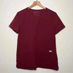 FIGS Maroon Casma Scrub Top